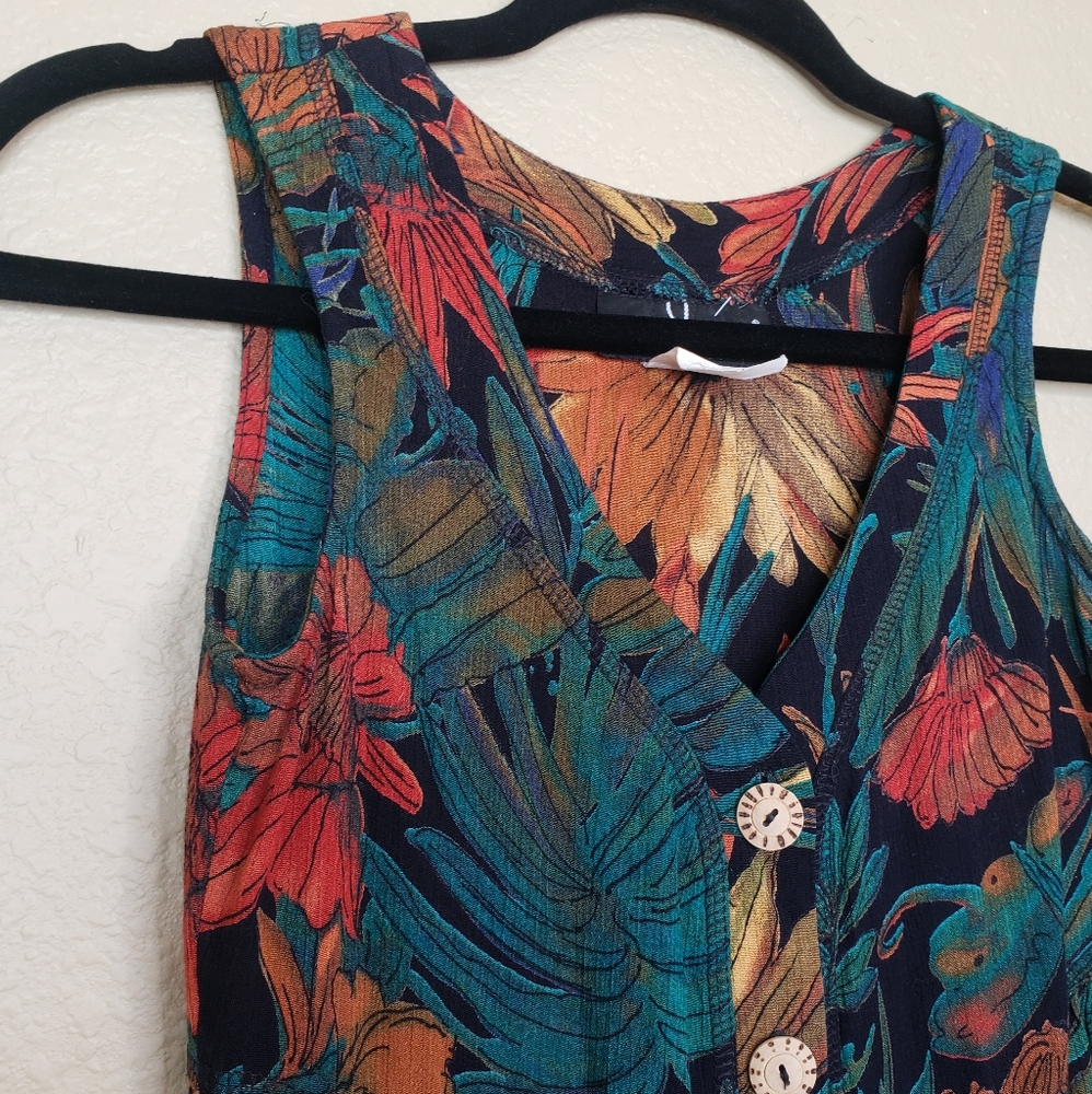 Vintage Carole Little Floral Mini Dress Size 4P - Picture 7 of 11